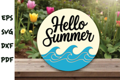 Hello Summer Round Sign SVG, Product Image 2