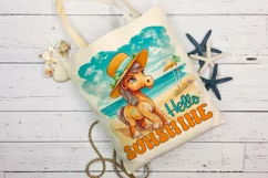 Hello Sunshine Sublimation | Cute Horse on the Beach Print Product Image 2