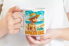 Hello Sunshine Sublimation | Cute Horse on the Beach Print Product Image 4