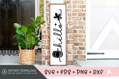Hello SVG , Fall Porch Sign SVG , Autumn Porch Sign SVG Product Image 1