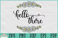 Hello There Door Sign Farmhouse Round Door Hanger