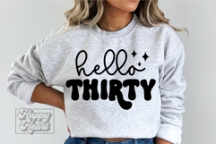 Hello Thirty SVG - 30th Birthday SVG PNG - Hello 30 Shirt Product Image 4