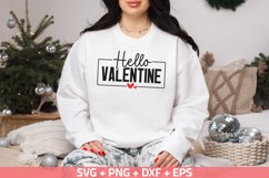Hello Valentine SVG, Valentine&#039;s Day SVG, PNG, DXF, EPS Product Image 1