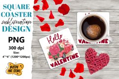 Valentine coaster sublimation.Valentine truck square coaster Product Image 1