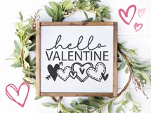 Valentine SVG | Hello Valentine SVG | Heart SVG Product Image 2