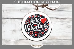 Hello Valentine v2 Round Keychain Sublimation Product Image 1