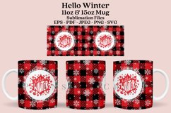 hello winter coffee mug sublimation wrap glass mug wrap svg presized for 11oz and 15oz glass mug are sublimation files