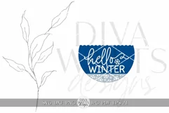 Hello Winter SVG Door Hanger SVG Winter Door Hanger svg Product Image 2