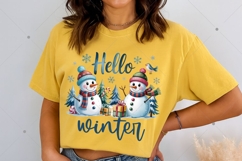 Hello Winter PNG, Retro Hello Winter, Christmas PNG, Winter Product Image 4