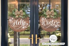 Hello Winter Double Doors SVG Set | Round Christmas Product Image 1