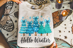 Hello Winter PNG, Christmas PNG, Coquette Winter PNG, Cozy Product Image 2