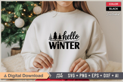Hello Winter SVG | Christmas SVG | Holiday SVG | Xmas SVG Product Image 2