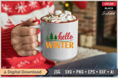 Hello Winter SVG | Christmas SVG | Holiday SVG | Xmas SVG Product Image 3