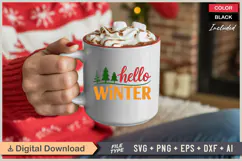 Hello Winter SVG | Christmas SVG | Holiday SVG | Xmas SVG Product Image 3