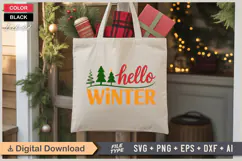 Hello Winter SVG | Christmas SVG | Holiday SVG | Xmas SVG Product Image 5