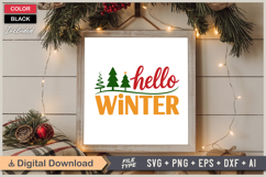 Hello Winter SVG | Christmas SVG | Holiday SVG | Xmas SVG Product Image 6