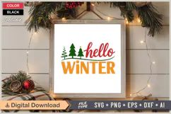 Hello Winter SVG | Christmas SVG | Holiday SVG | Xmas SVG Product Image 6