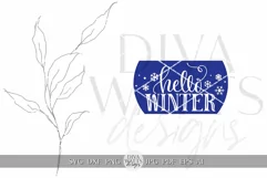 Hello Winter SVG Door Hanger SVG Winter Door Hanger svg Product Image 2