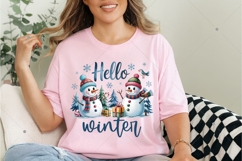 Hello Winter PNG, Retro Hello Winter, Christmas PNG, Winter Product Image 5