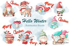 Christmas gnomes. Hello Winter Sublimation Product Image 1