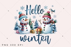Hello Winter PNG, Retro Hello Winter, Christmas PNG, Winter Product Image 6