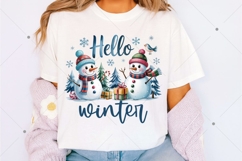 Hello Winter PNG, Retro Hello Winter, Christmas PNG, Winter Product Image 2