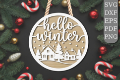 Hello Winter Village Laser Cut SVG Product Image 1