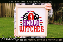 Hello Witches SVG Cricut Spooky Halloween T-shirt Mug Design Product Image 3