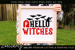 Hello Witches SVG Cricut Spooky Halloween T-shirt Mug Design Product Image 4