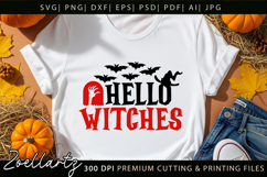 Hello Witches SVG Cricut Spooky Halloween T-shirt Mug Design Product Image 1