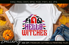 Hello Witches SVG Cricut Spooky Halloween T-shirt Mug Design Product Image 1