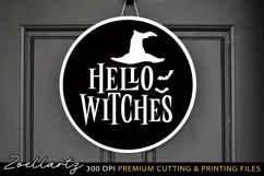 Witches Round Sign SVG PNG EPS DXF Spooky Halloween SVG Product Image 1