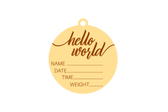 Hello World Newborn Ornament Laser Cut SVG Product Image 2