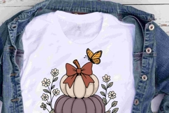 Hello Fall Monochromatic fall, Floral pumpkins svg Product Image 5