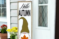 Hello Autumn Gnome Porch Sign SVG | Fall SVG | Gnome SVG Product Image 2