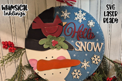Hello Snow Round Sign Laser SVG Product Image 1
