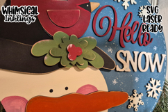 Hello Snow Round Sign Laser SVG Product Image 2