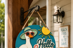 Beach Goose SVG Laser Cut File | Hello Summer Door Hanger Product Image 10