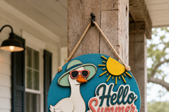 Beach Goose SVG Laser Cut File | Hello Summer Door Hanger Product Image 3