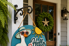 Beach Goose SVG Laser Cut File | Hello Summer Door Hanger Product Image 5