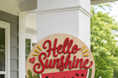 Summer Door Hanger SVG | Laser Cut Round Porch Sign Bundle Product Image 2