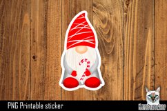 Christmas Gnome Sticker Printable PNG. Product Image 1