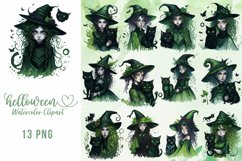 Halloween Cat Watercolor Clipart 