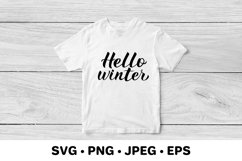 Hello Winter SVG. Winter sign. Winter quote SVG cut file Product Image 2