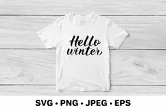 Hello Winter SVG. Winter sign. Winter quote SVG cut file Product Image 2