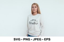 Hello Winter SVG. Winter quote. Winter sign lettering Product Image 2