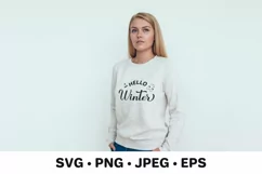 Hello Winter SVG. Winter quote. Winter sign lettering Product Image 2