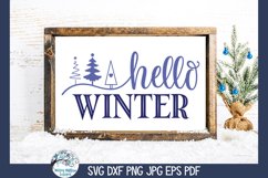 Hello Winter SVG | Christmas Ornament Illustration Product Image 1