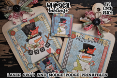 Hello Winter Bread Board and Magnets SVG and Printables Product Image 2