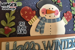 Hello Winter Snowman Sign Laser SVG Product Image 2